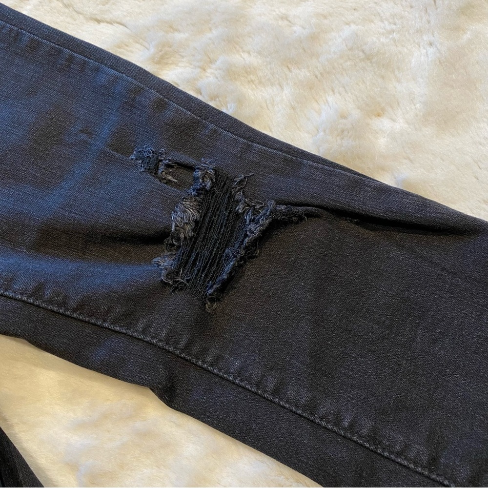 (27) Levi’s 711 Skinny Mid-Rise Jeans Black Distressed Midrise Slim Fit - Picture 8 of 12